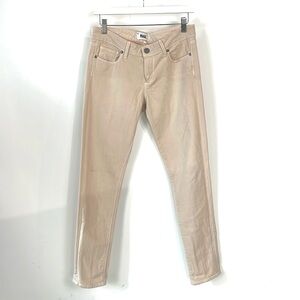 Paige Skyline Light Pink Ankle Peg Skinny Jeans